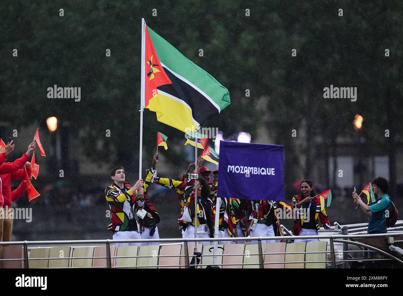 The Mozambique Olympic Team during the opening ceremony of the Paris