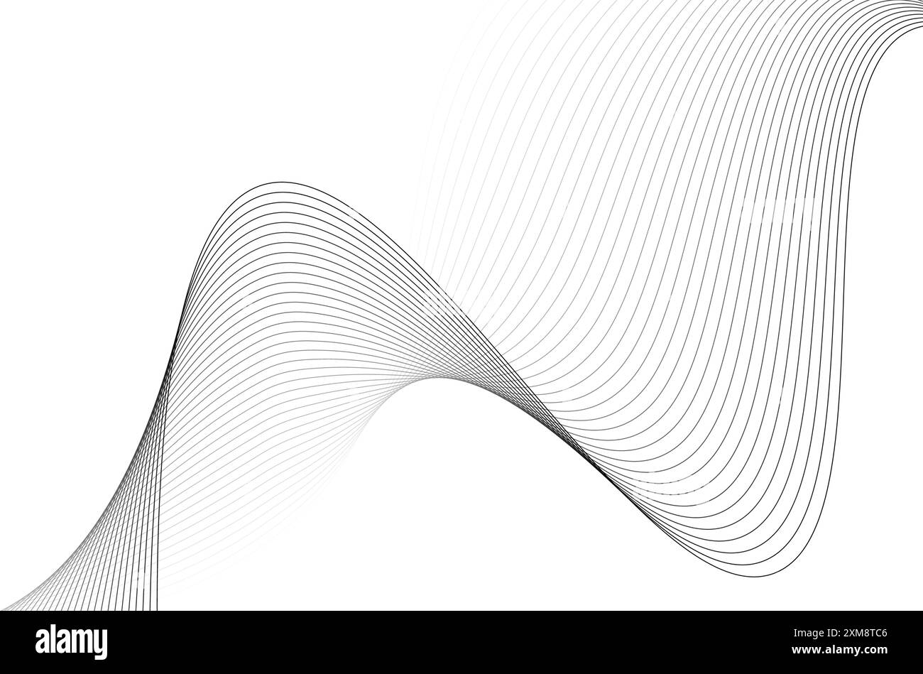 abstract black and white wave background. Vector illustration Stock ...