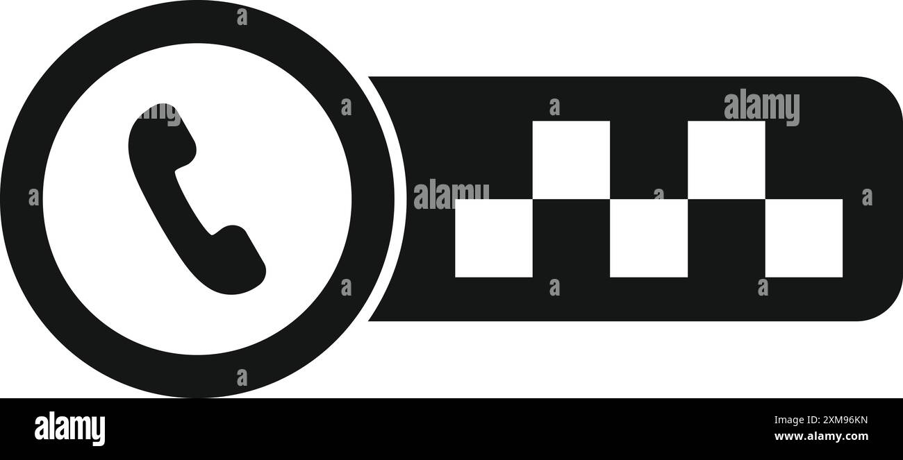 Simple icon representing the action of calling a taxi cab service Stock ...