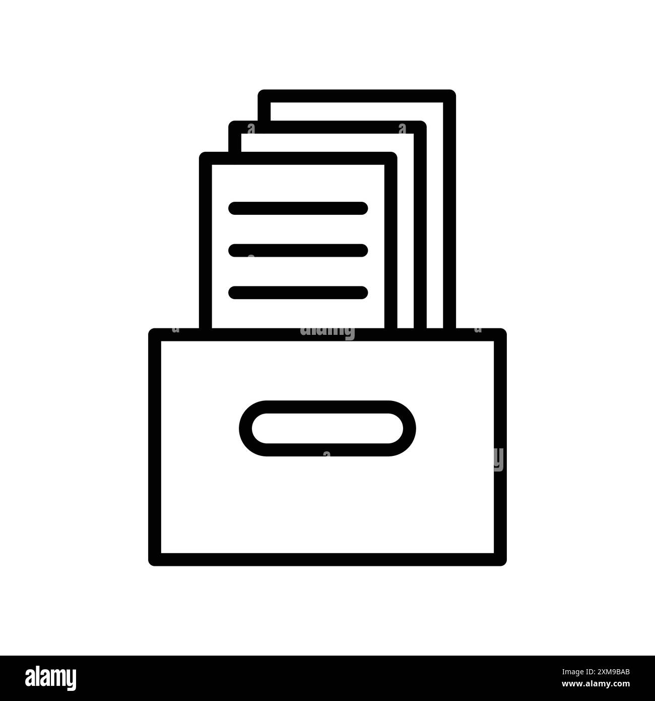 Archival box with documents icon linear logo mark set collection in ...