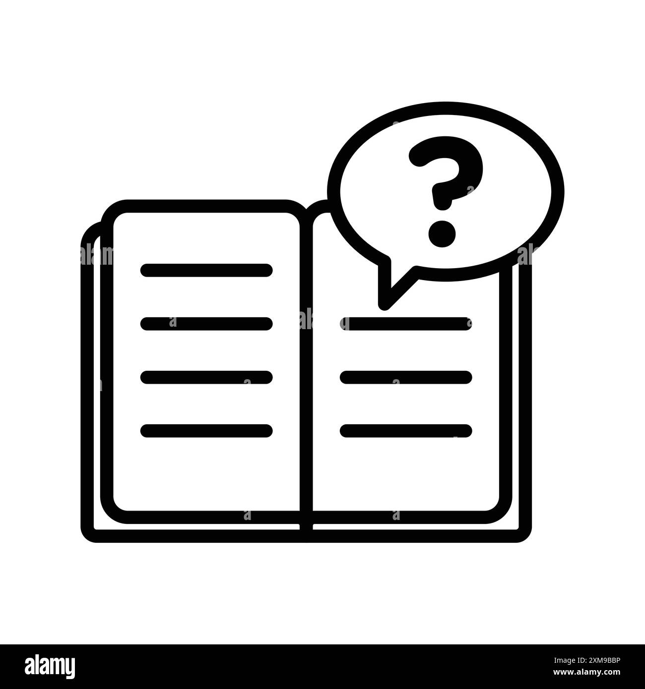 book with question mark icon linear logo mark set collection in black ...
