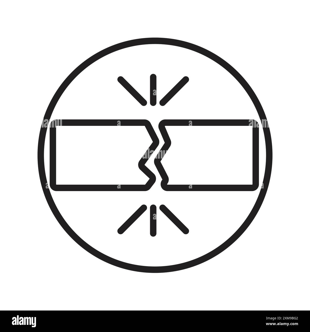 Breaking icon linear logo mark set collection in black and white for web Stock Vector