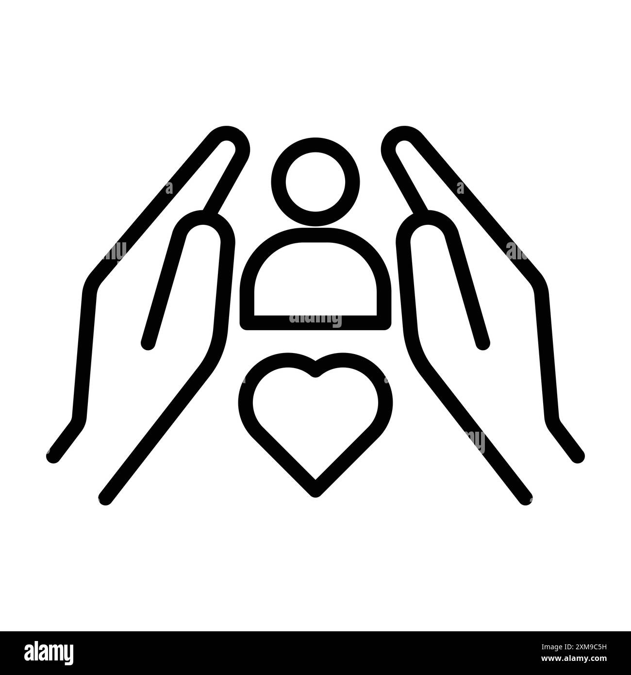 Customer care icon linear logo mark set collection in black and white