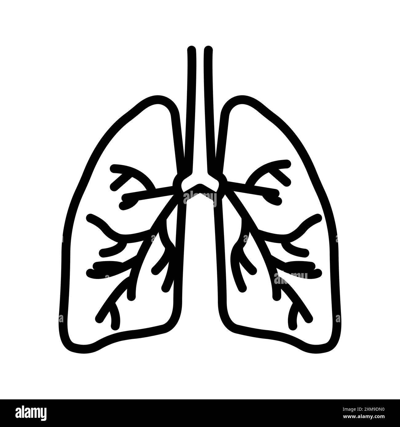 Human lungs icon linear logo mark set collection in black and white for ...
