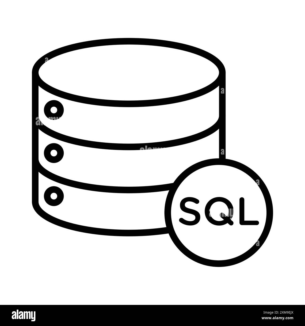 SQL server icon linear logo mark set collection in black and white for ...