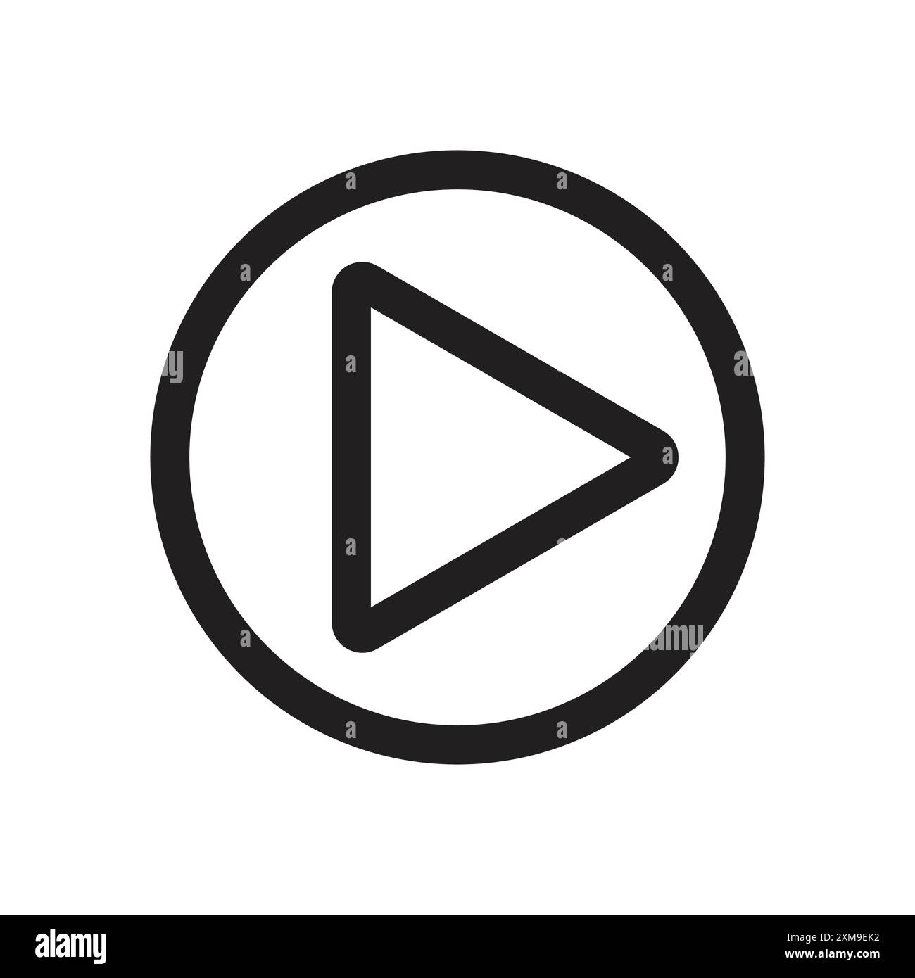 Play button icon linear logo mark set collection in black and white for web Stock Vector