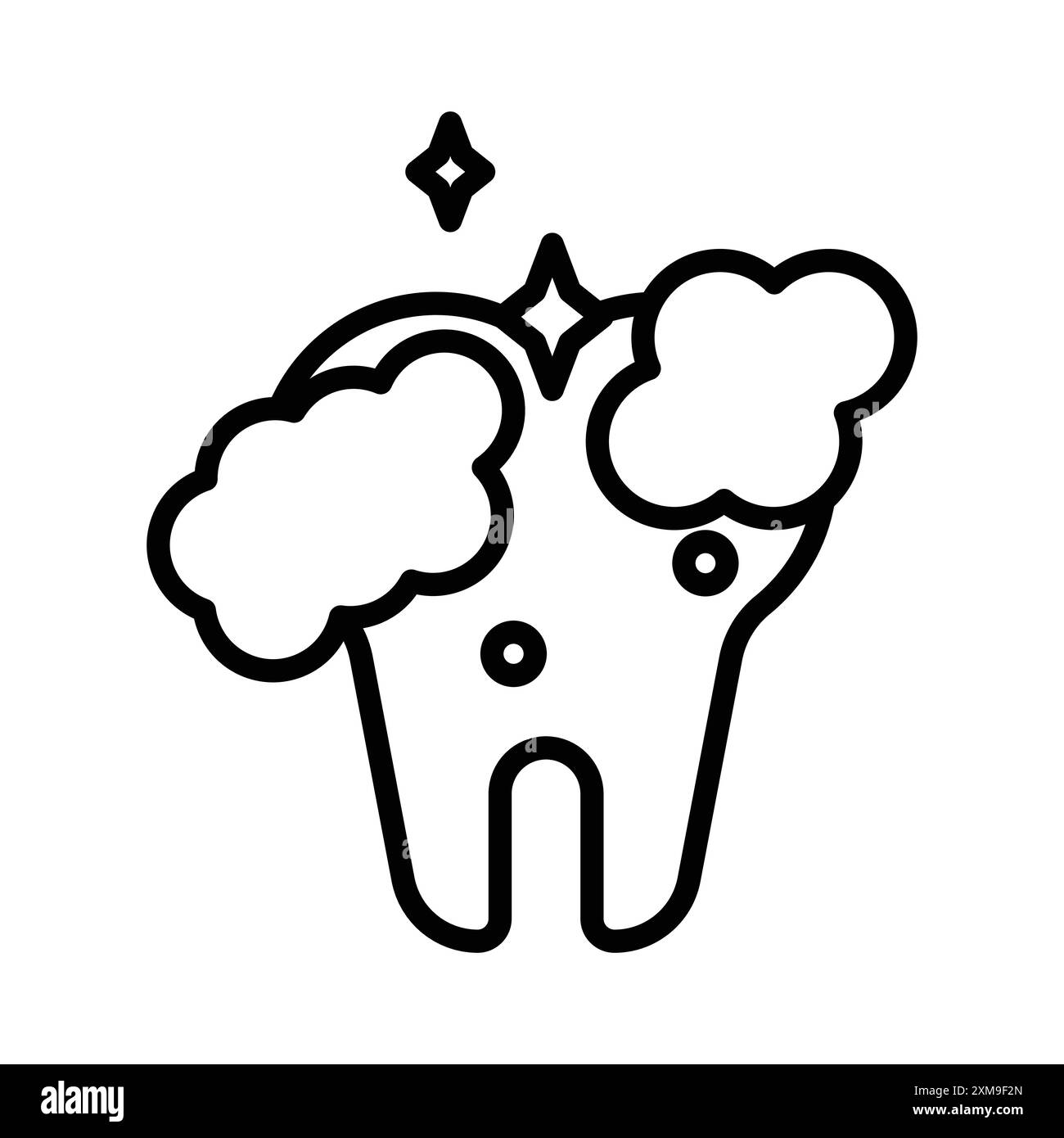 tooth cleaning icon linear logo mark set collection in black and white ...