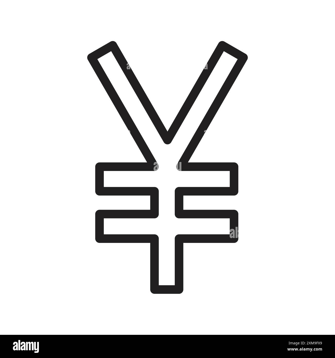 Yen sign icon linear logo mark set collection in black and white for ...