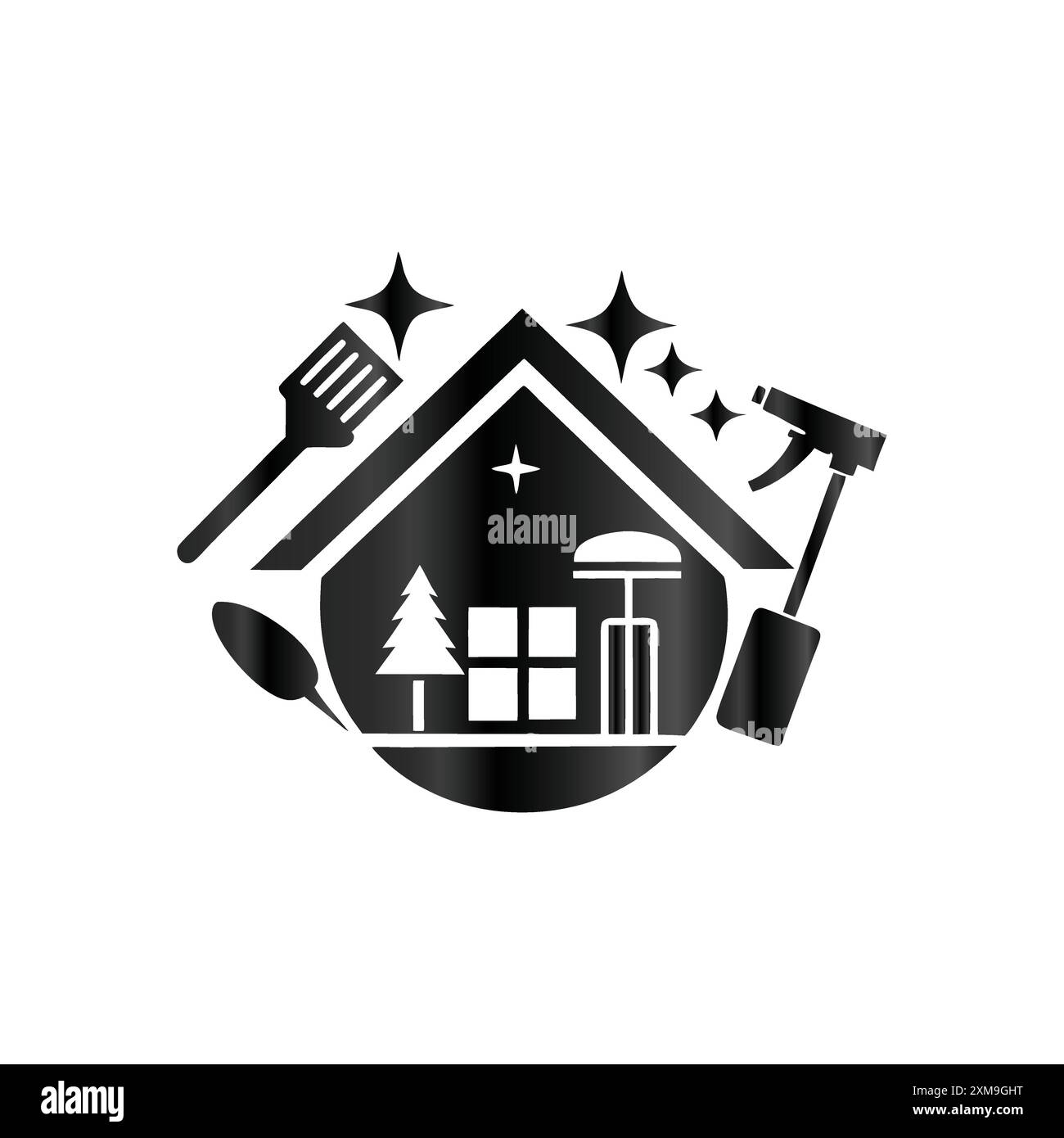 House cleaning service logo design. Cleaning service vector logo design
