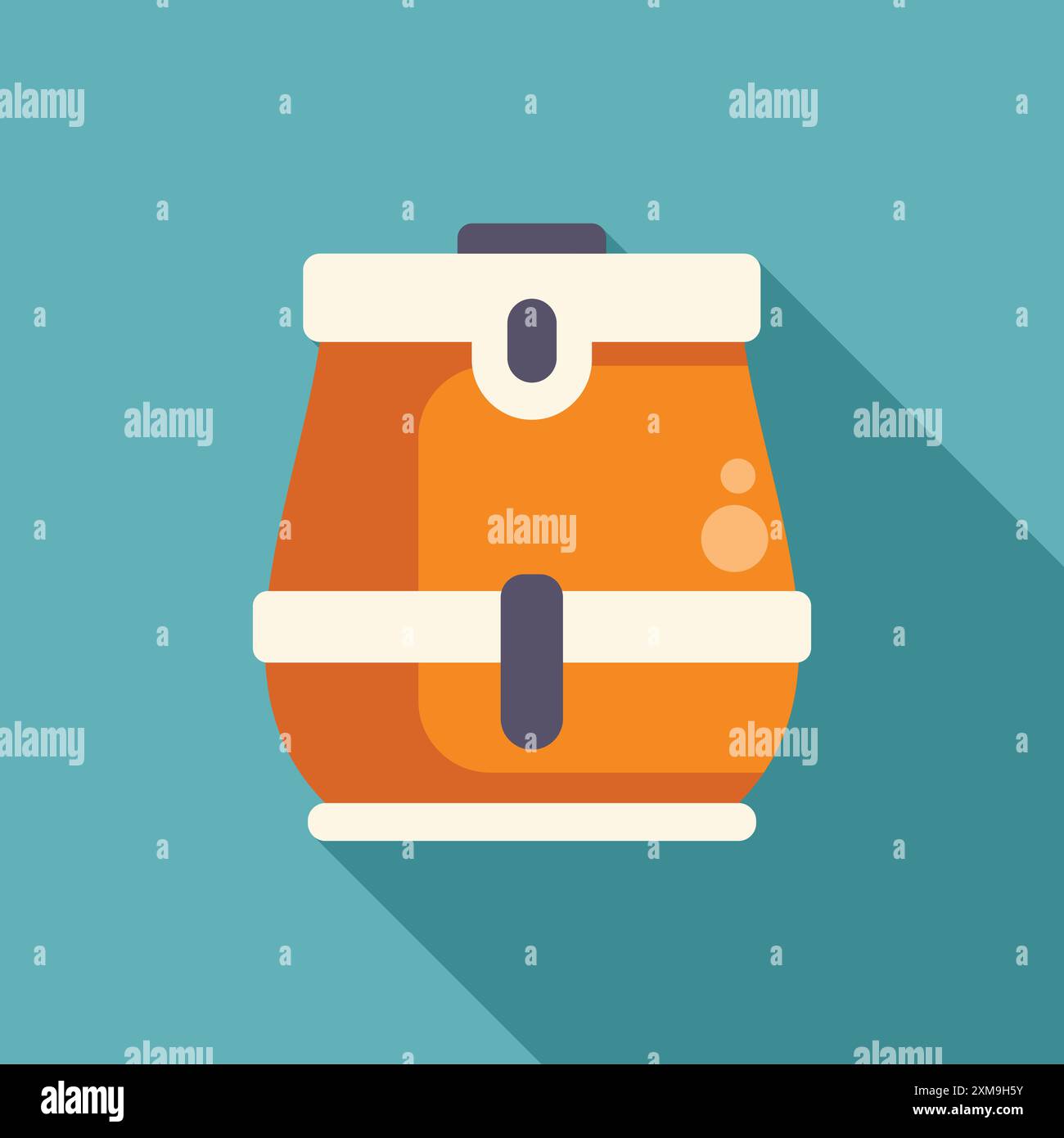 Cartoon icon representing a school backpack, ideal for educational content Stock Vector