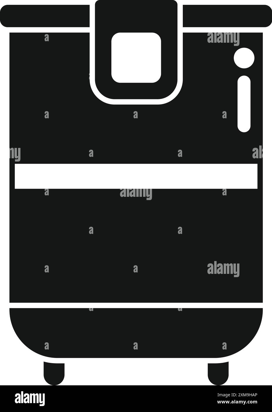 Black and white icon of a professional medical cryo freezer storing ...
