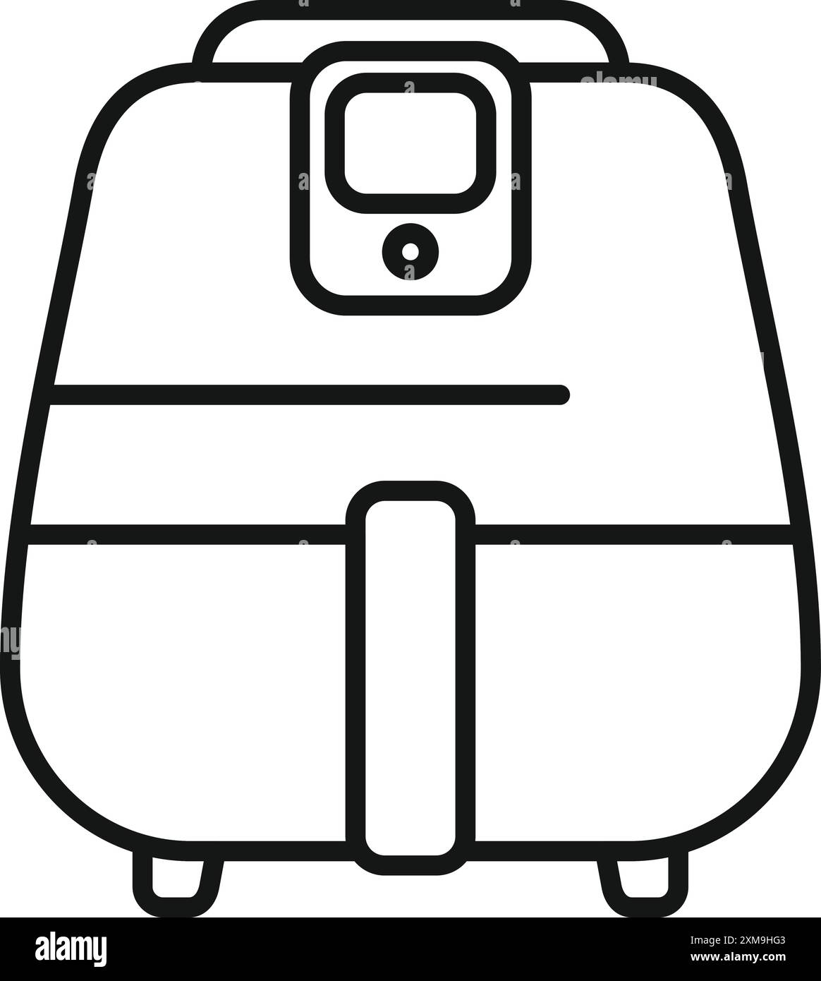 Line drawing of a modern air fryer machine for quickly preparing food ...