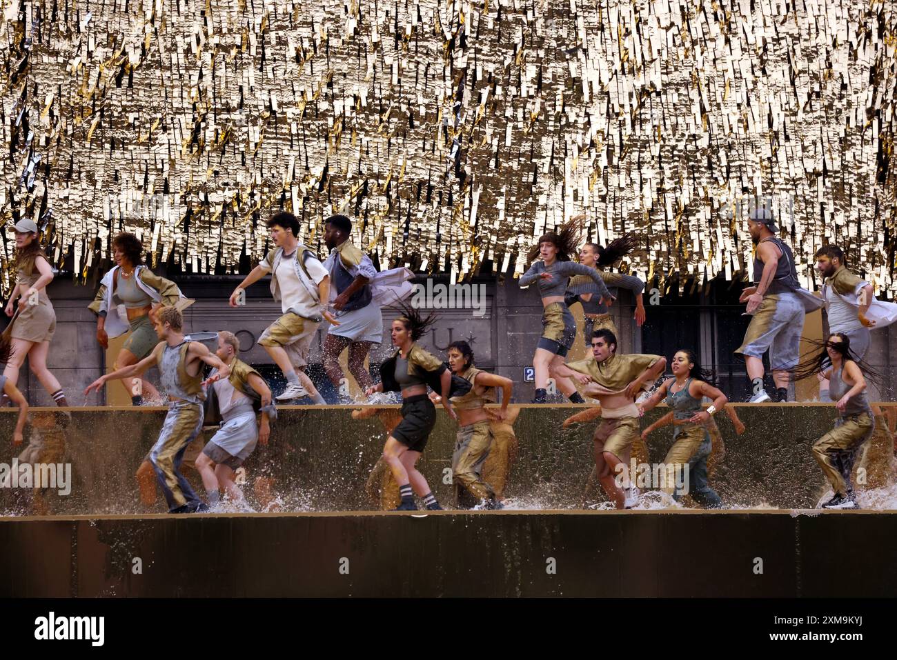 Paris olympics opening ceremonies performers hires stock photography