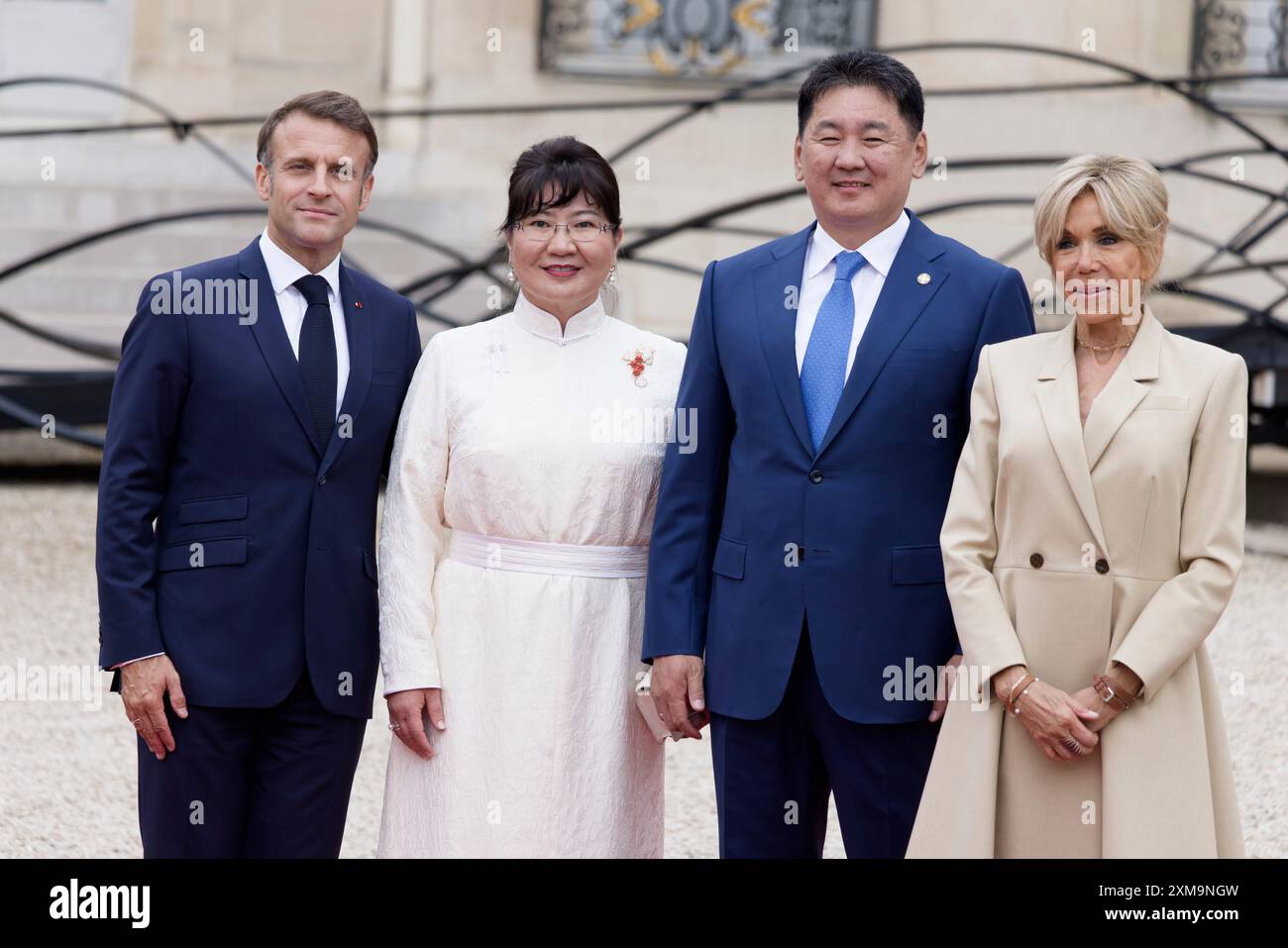 paris-france-26th-july-2024-french-president-emmanuel-macron-and
