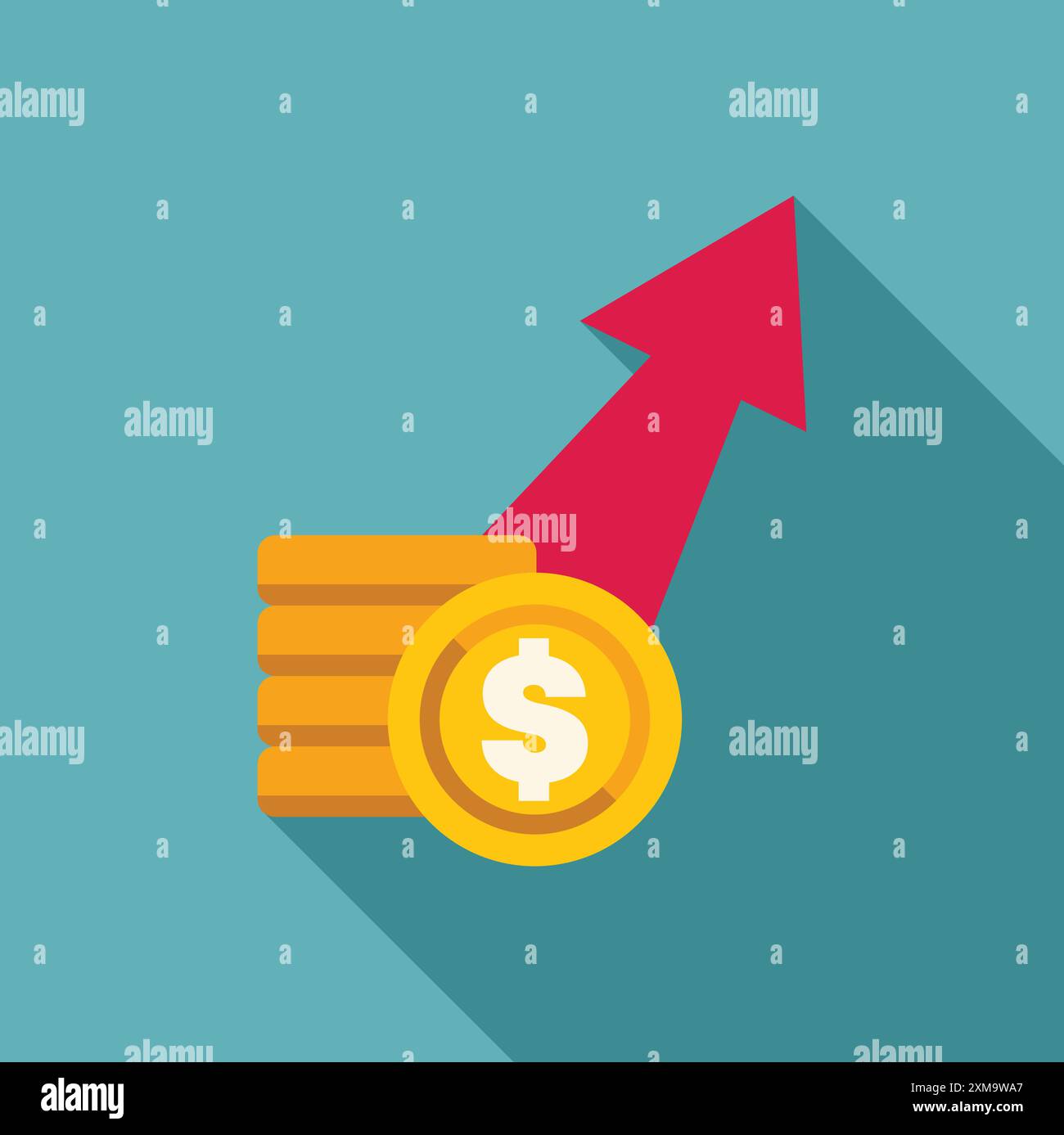 Red arrow pointing up representing business success and financial ...