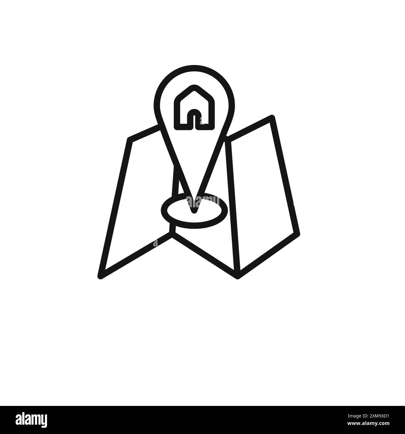 Address icon outline collection or set in black and white outline Stock ...
