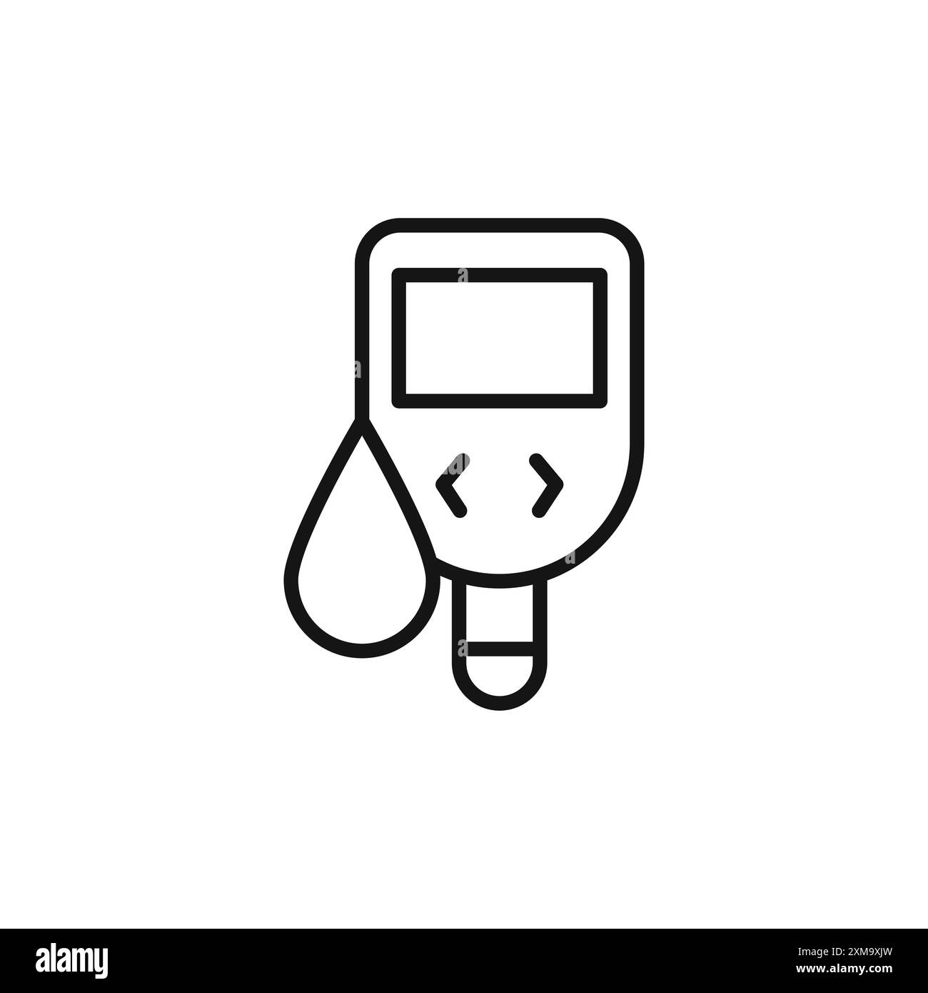 blood glucose icon outline collection or set in black and white outline Stock Vector
