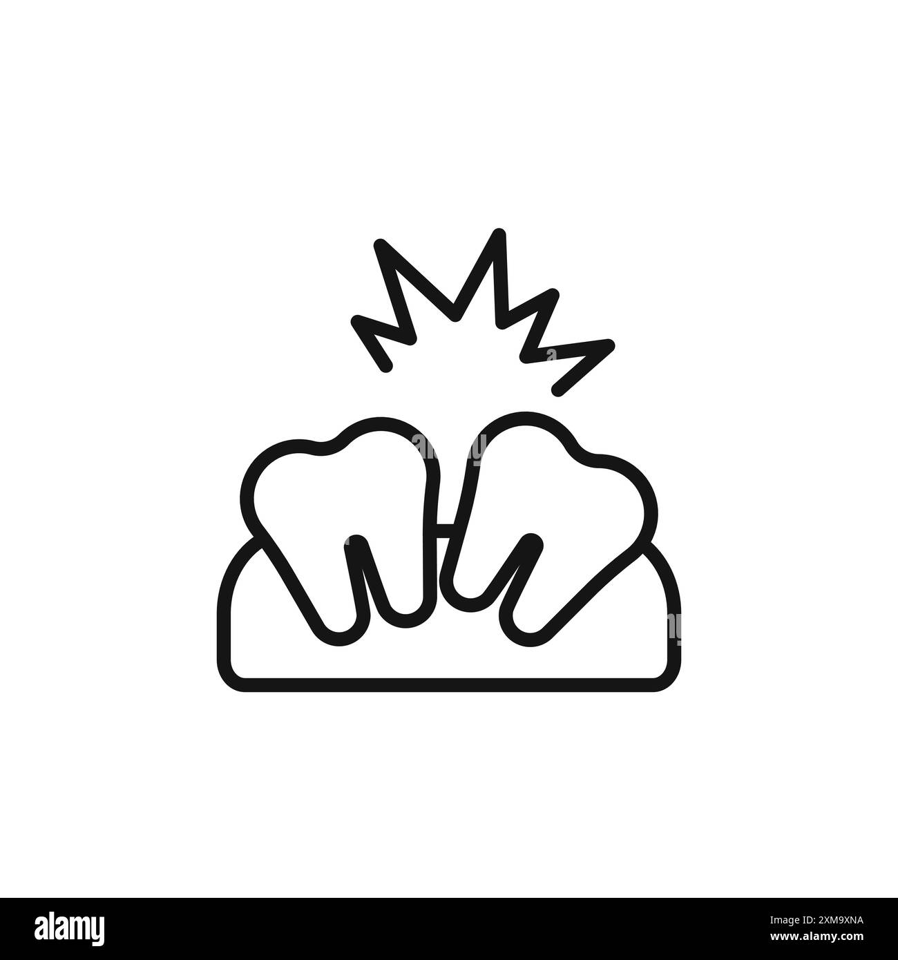 Crooked teeth icon outline collection or set in black and white outline Stock Vector