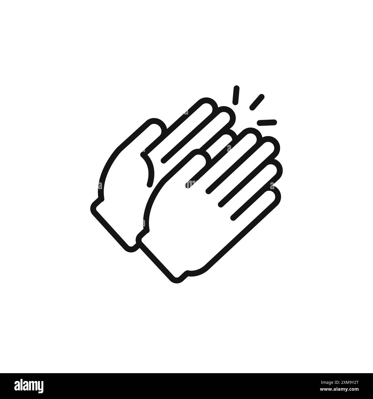 Clapping hand icon outline collection or set in black and white outline Stock Vector
