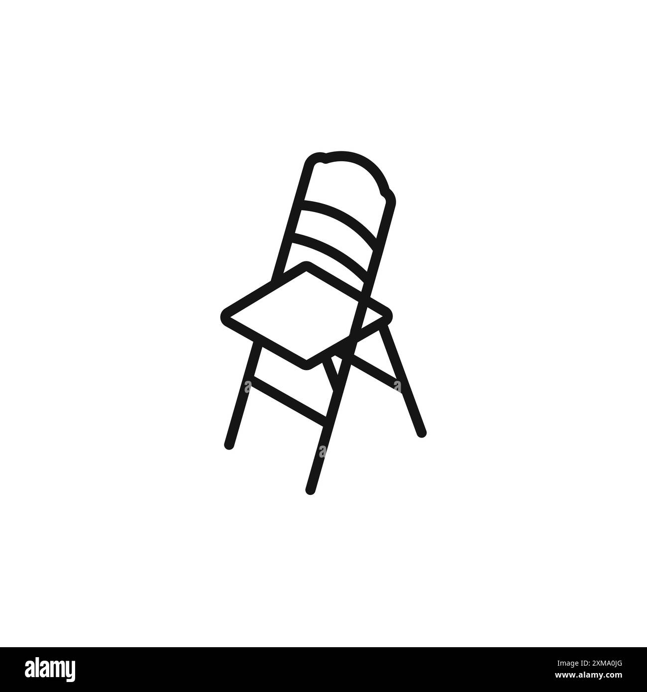 folding chair icon outline collection or set in black and white outline ...