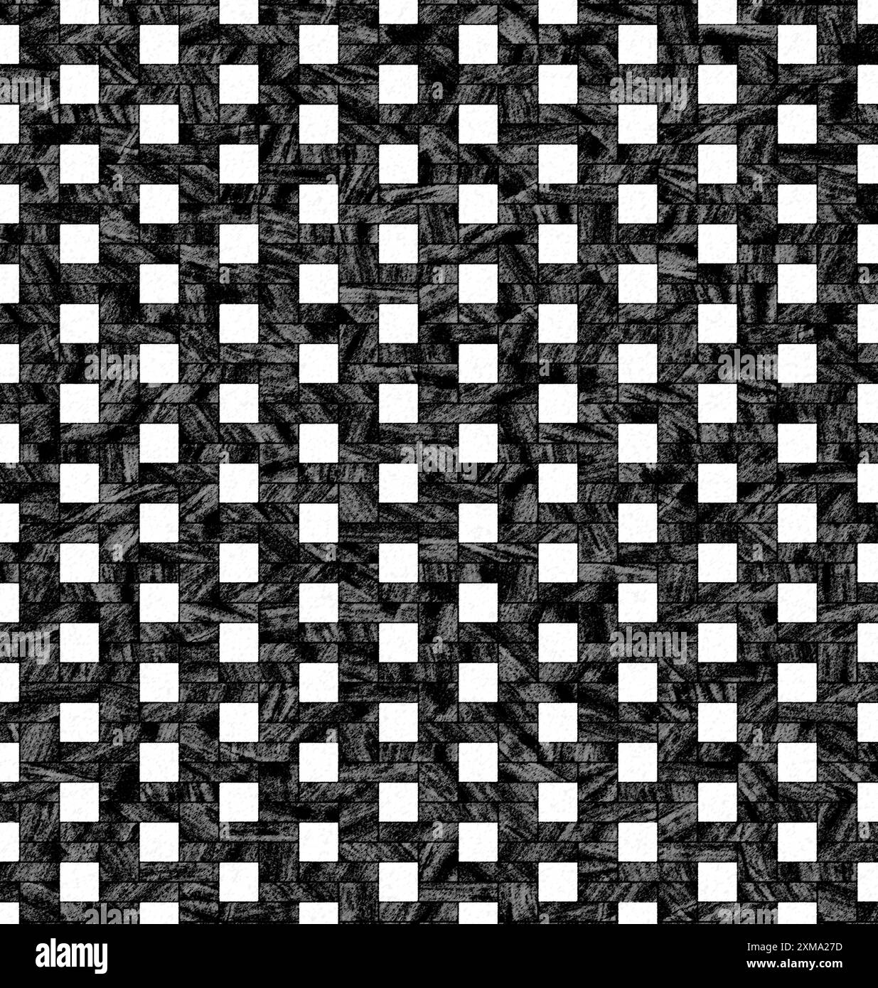Geometric black and white pattern with repetitive squares and a ...
