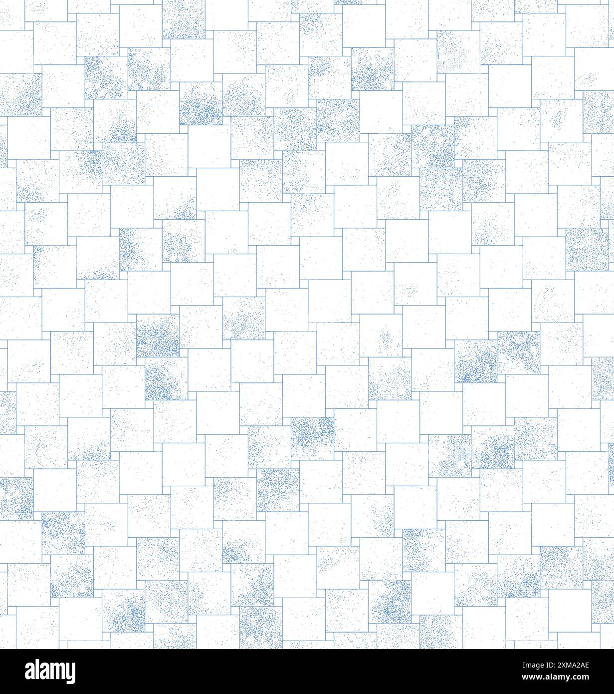 White and blue textured mosaic pattern with square tiles in a geometric ...