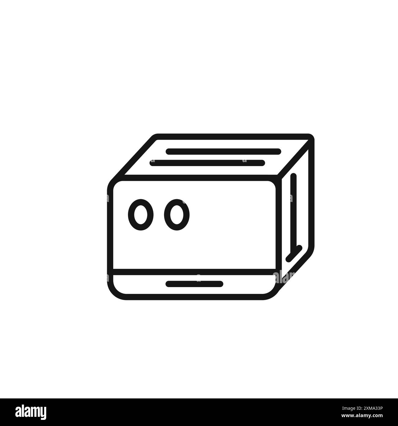 toaster icon outline collection or set in black and white outline Stock ...