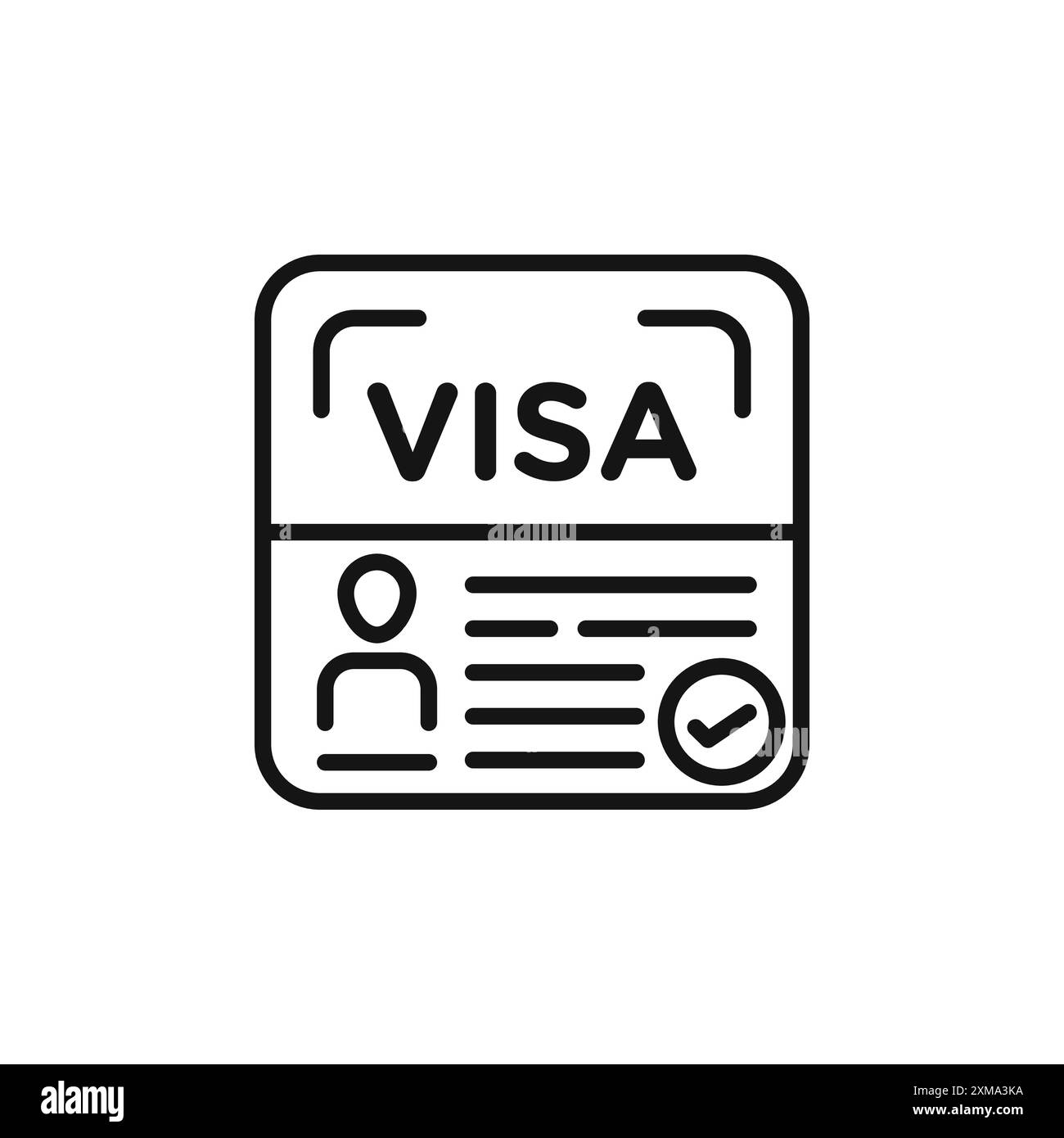 Start up visa icon outline collection or set in black and white outline Stock Vector