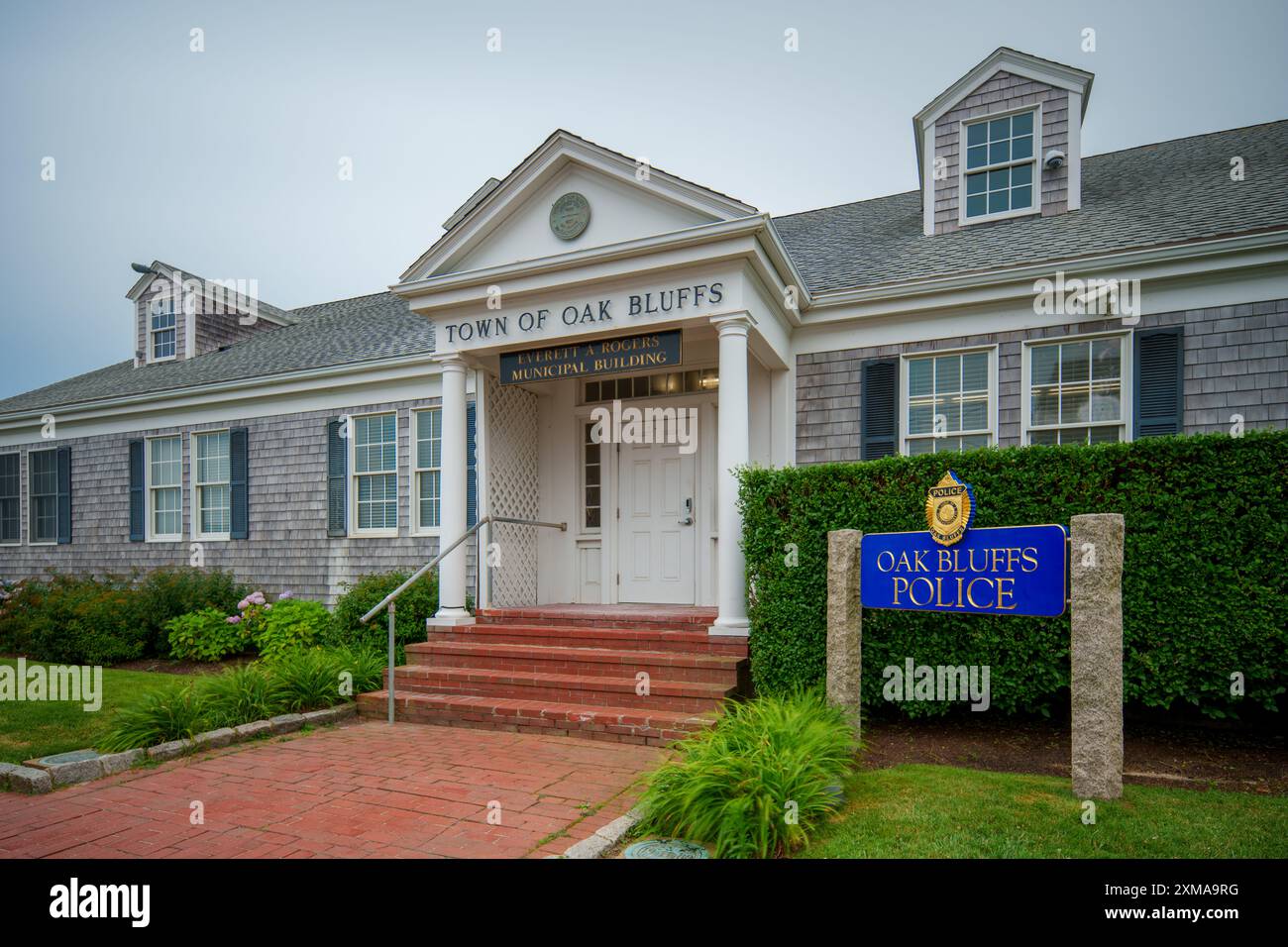 Marthas Vineyard, MA, USA - July 17, 2024: Marthas Vineyard, Massachusetts. Town of Oak Bluffs Police building Stock Photo