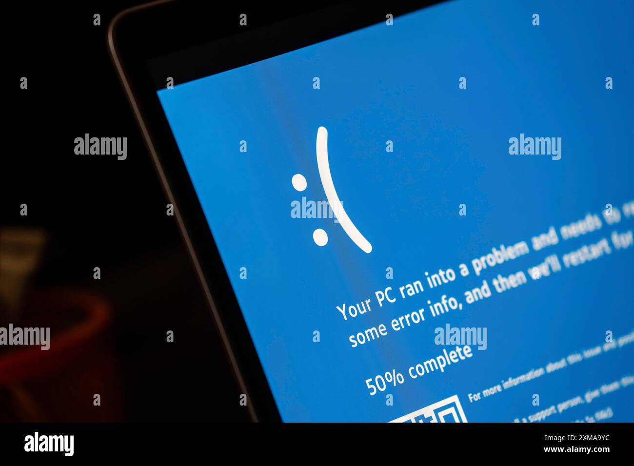 Blue screen of death, microsoft outage or down Stock Photo