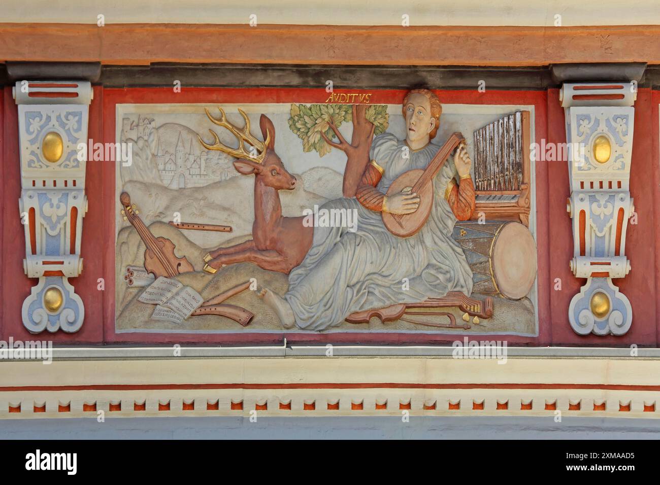 Relief Auditus, allegory listening, hearing, mythology, lady ...