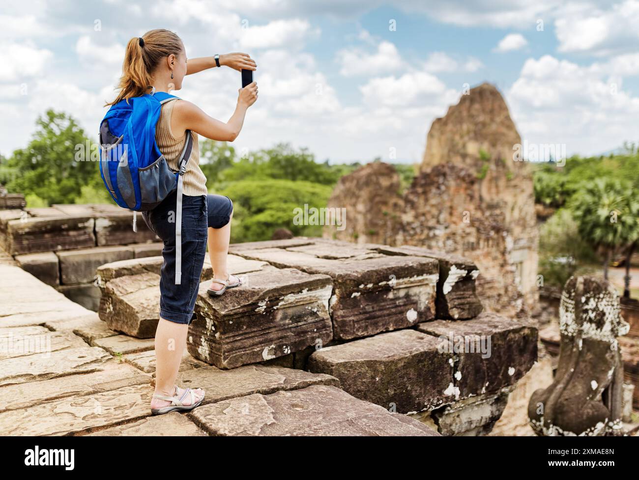 Tourist backpack in jungle hi-res stock photography and images - Alamy