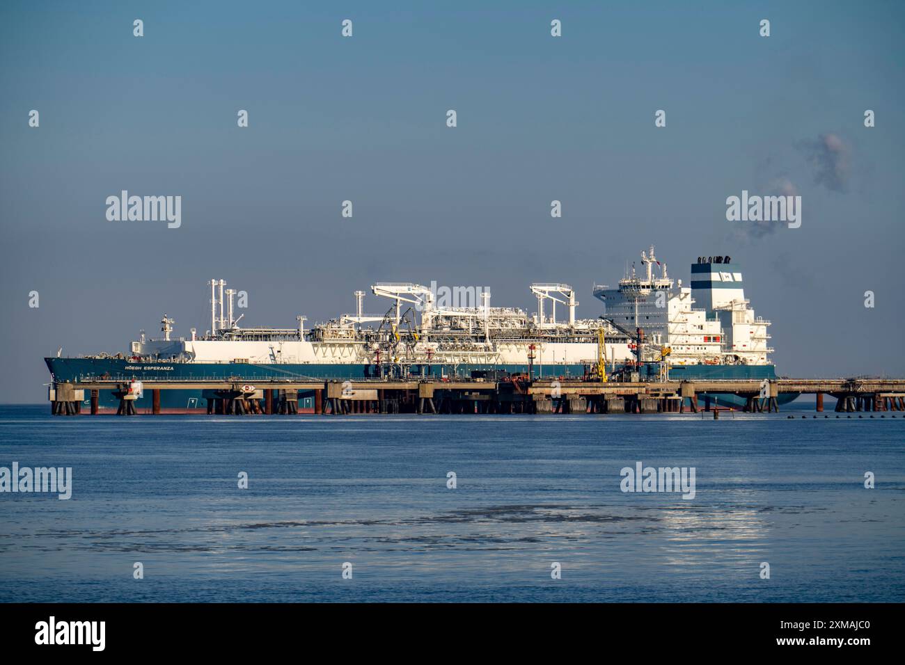 The Hoeegh Esperanza, an LNG storage and vaporisation vessel, is moored ...