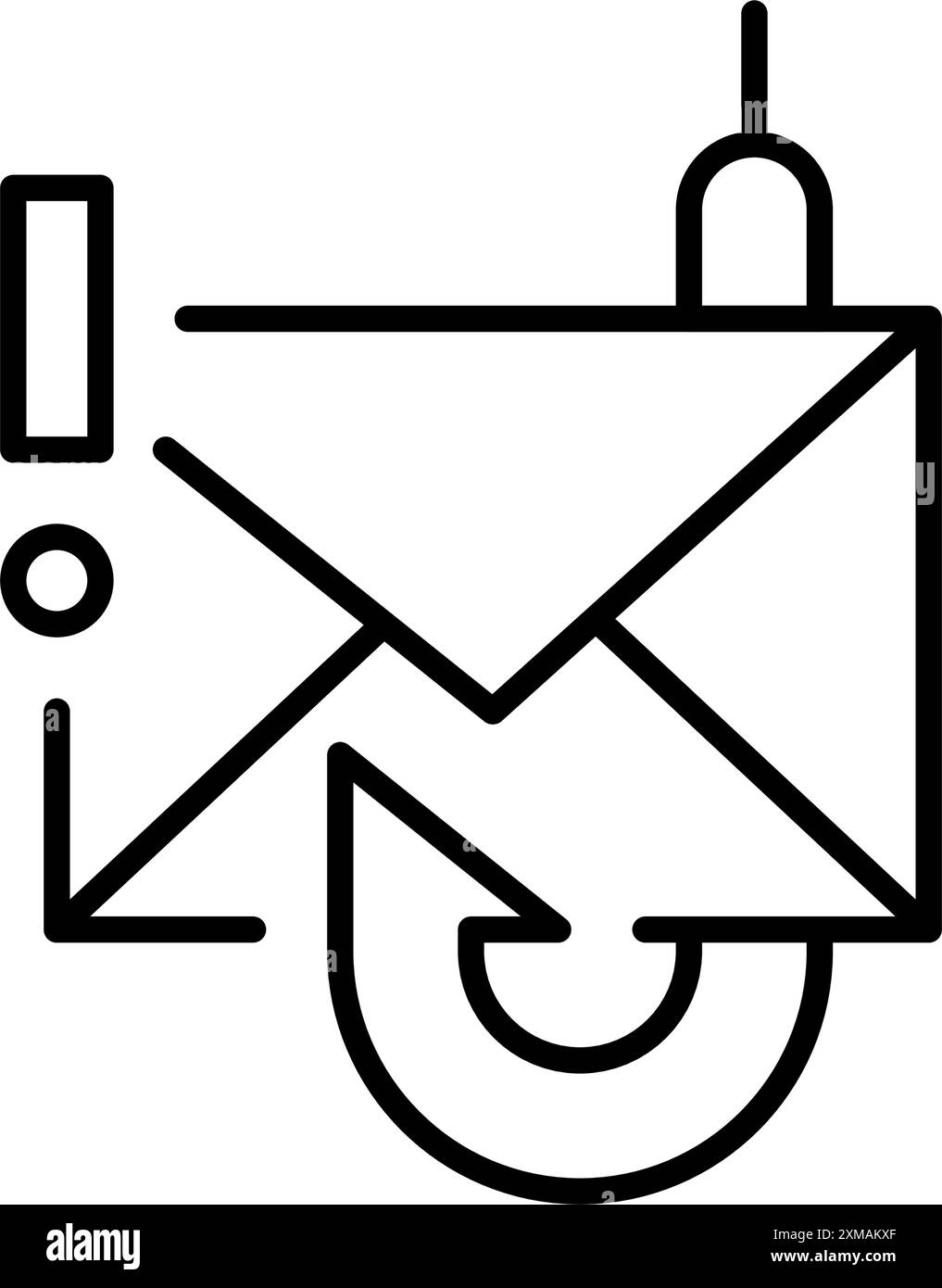 E-mail phishing alert. Pixel perfect vector icon Stock Vector