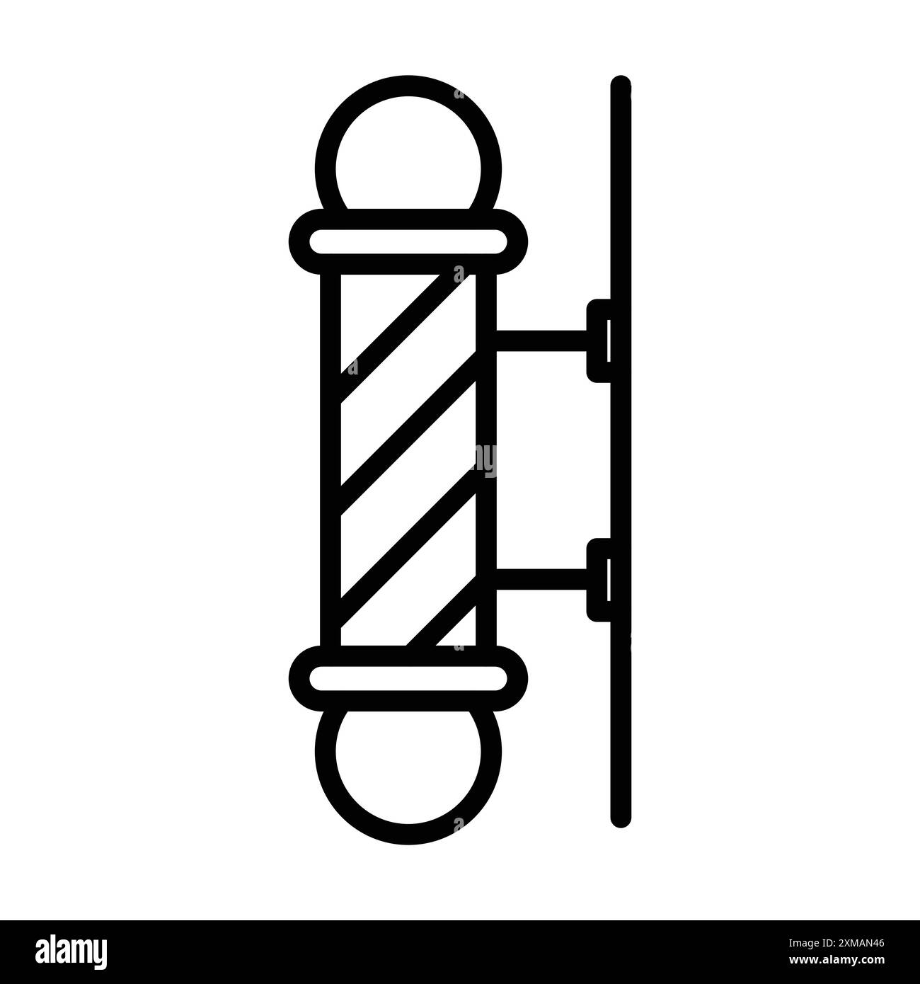 barber pole icon linear logo mark set collection in black and white for ...