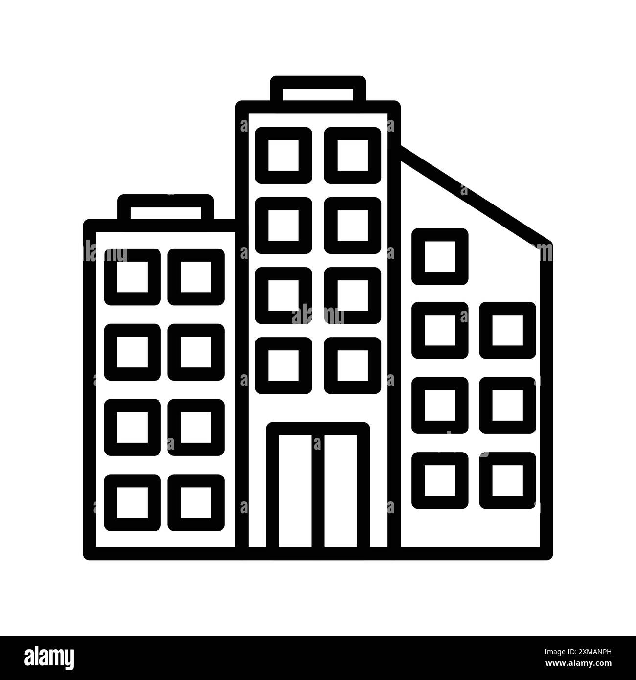 Company icon linear logo mark set collection in black and white for web ...