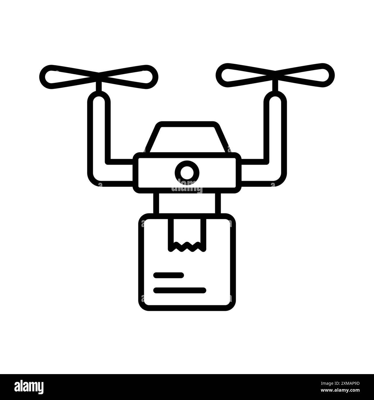 drone delivery icon linear logo mark set collection in black and white ...