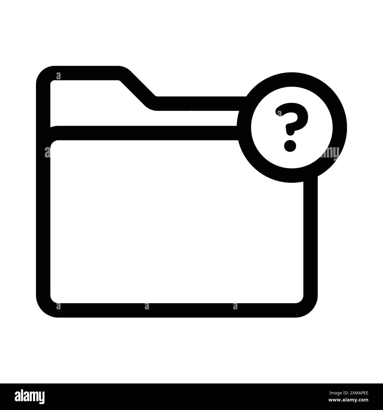 Folder with questionmark icon linear logo mark set collection in black and white for web Stock Vector