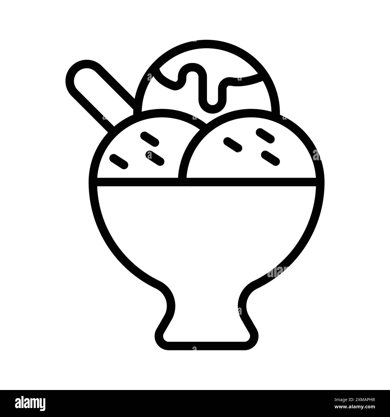 Gelato ice cream icon linear logo mark set collection in black and ...