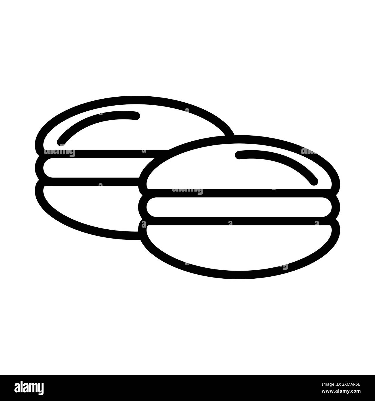 macarons icon linear logo mark set collection in black and white for web Stock Vector