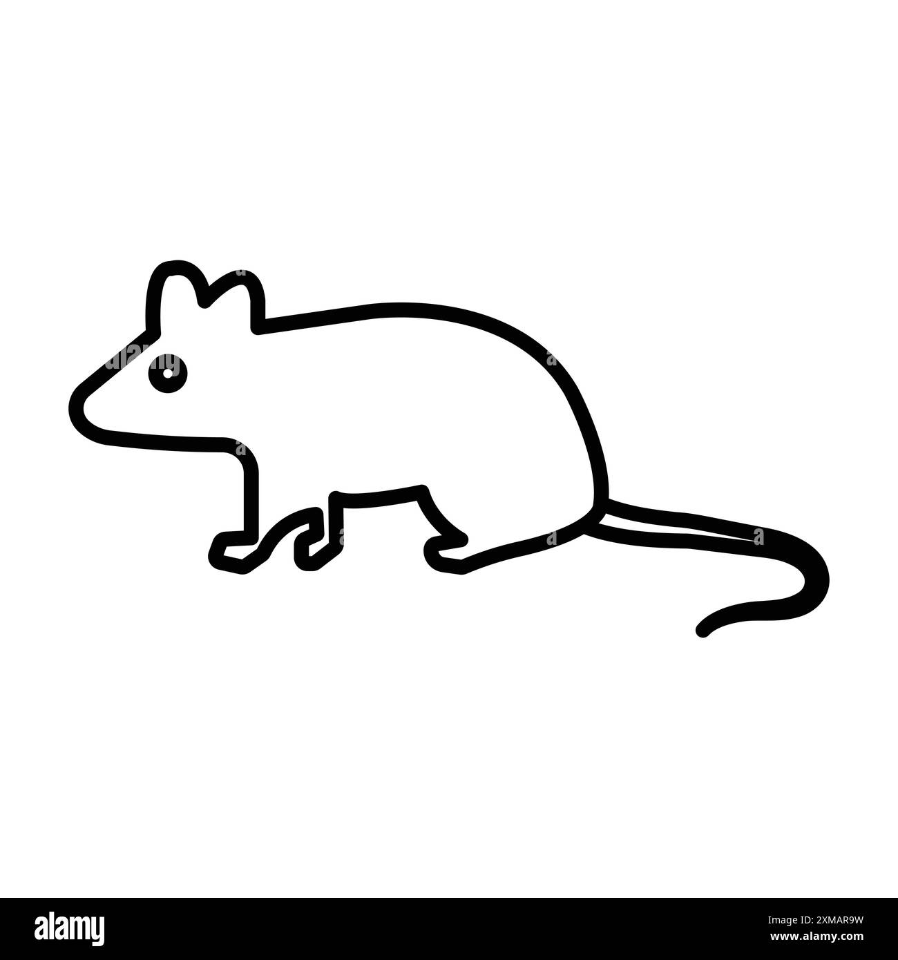 Mouse animal icon linear logo mark set collection in black and white ...