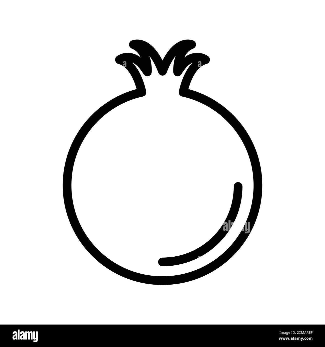 pomegranate icon linear logo mark set collection in black and white for web Stock Vector