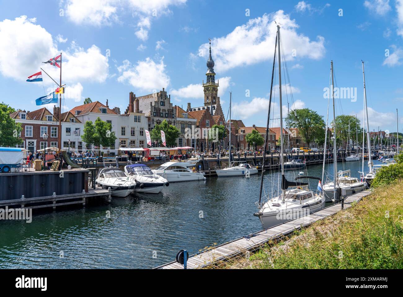 The Town Of Veere Province Of Zeeland Marina Sailing Harbour Tower the-town-of-veere-province-of-zeeland-marina-sailing-harbour-tower