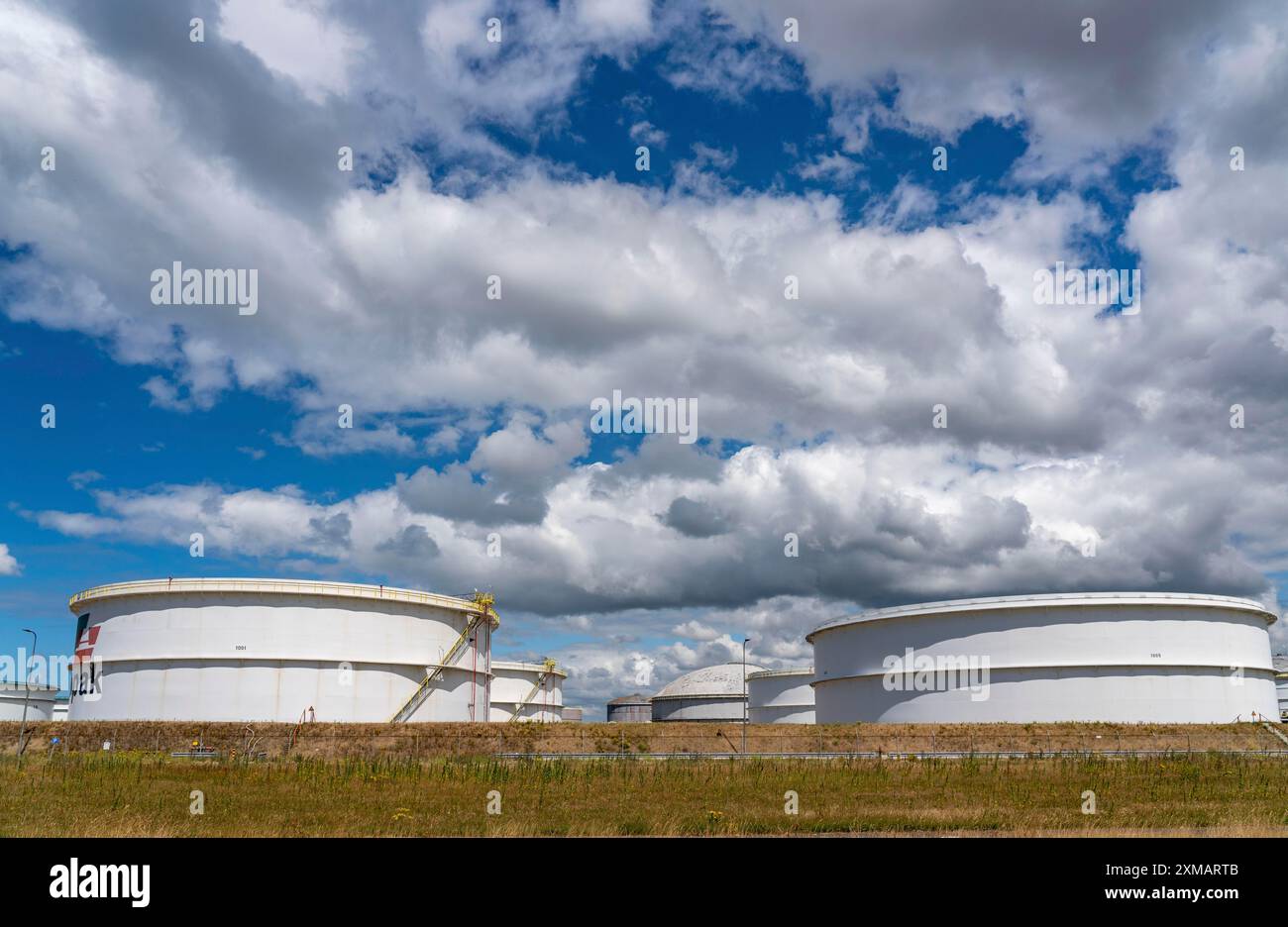 Vopak Terminal Botlek, over 190 large tanks Logistics for various mineral oil products such as petrol, paraffin, diesel, biodiesel and vegetable Stock Photo