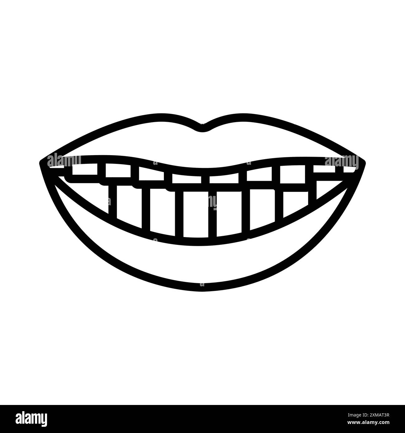 smile with teeth icon linear logo mark set collection in black and ...