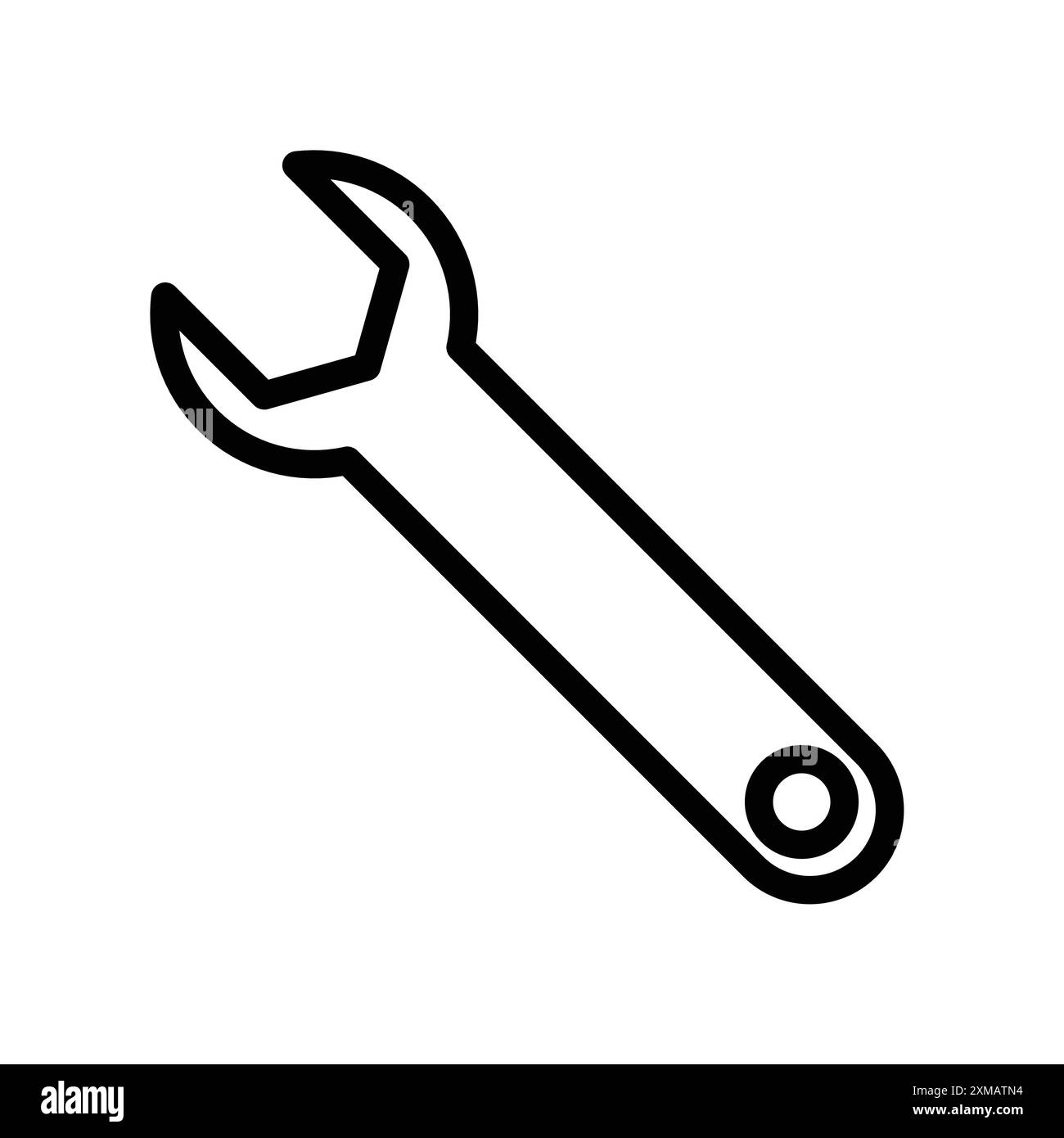 White line wrench spanner icon Black and White Stock Photos & Images ...