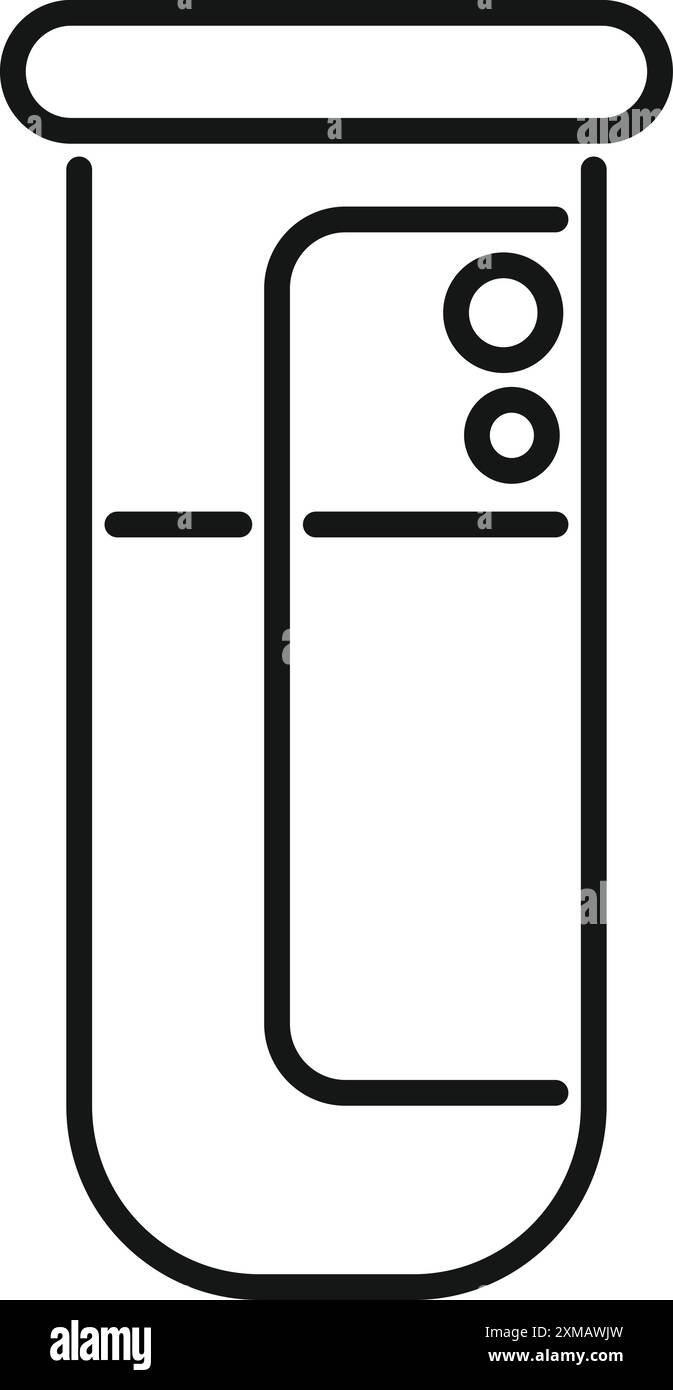 Simple line icon of a test tube, commonly used in laboratories for ...