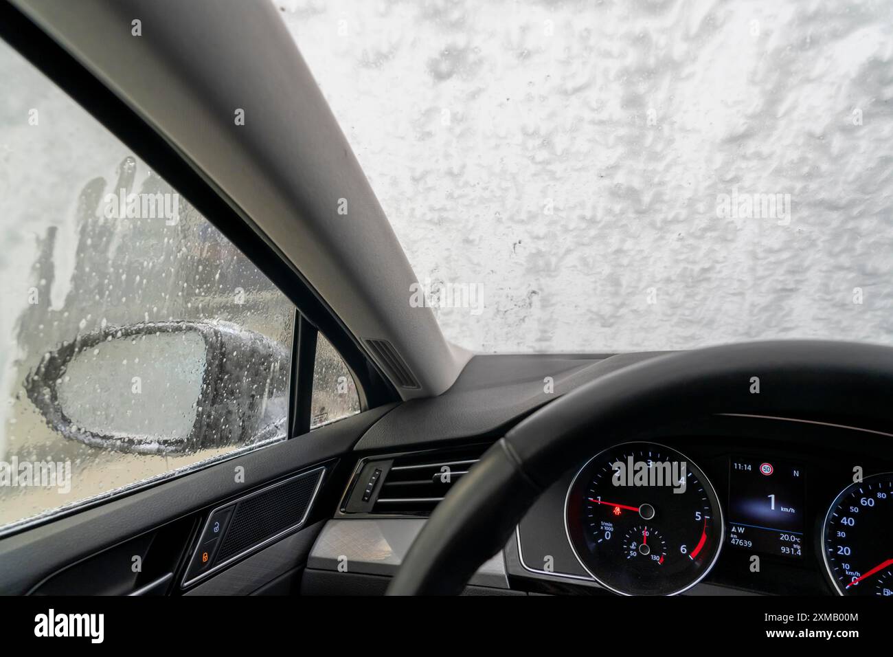 Car in an automatic car wash, car wash tunnel Stock Photo