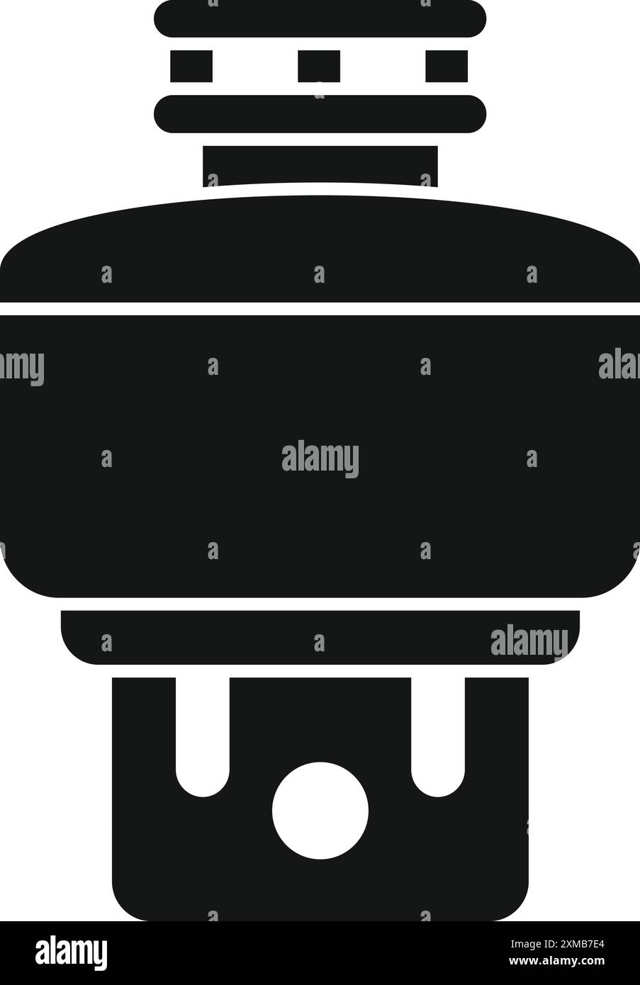 Black and white silhouette icon of a portable butane gas camping stove ...
