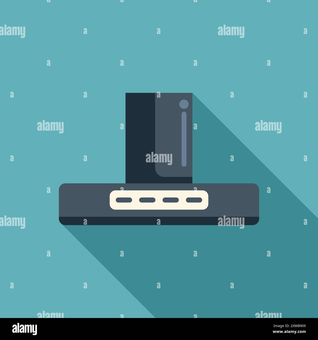 Sleek and modern game console is standing on a shelf, ready for a gaming session Stock Vector